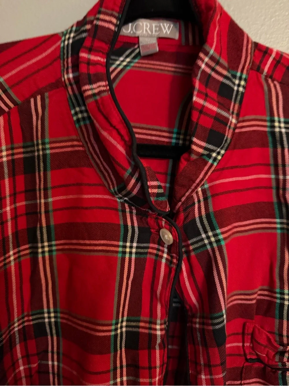 Men’s two piece J. Crew Red & Black Plaid Button-Down Shirt & Pajama Pants